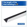 Muzata 10Pack White Wall Molding Drop Ceiling Grid Kit Total