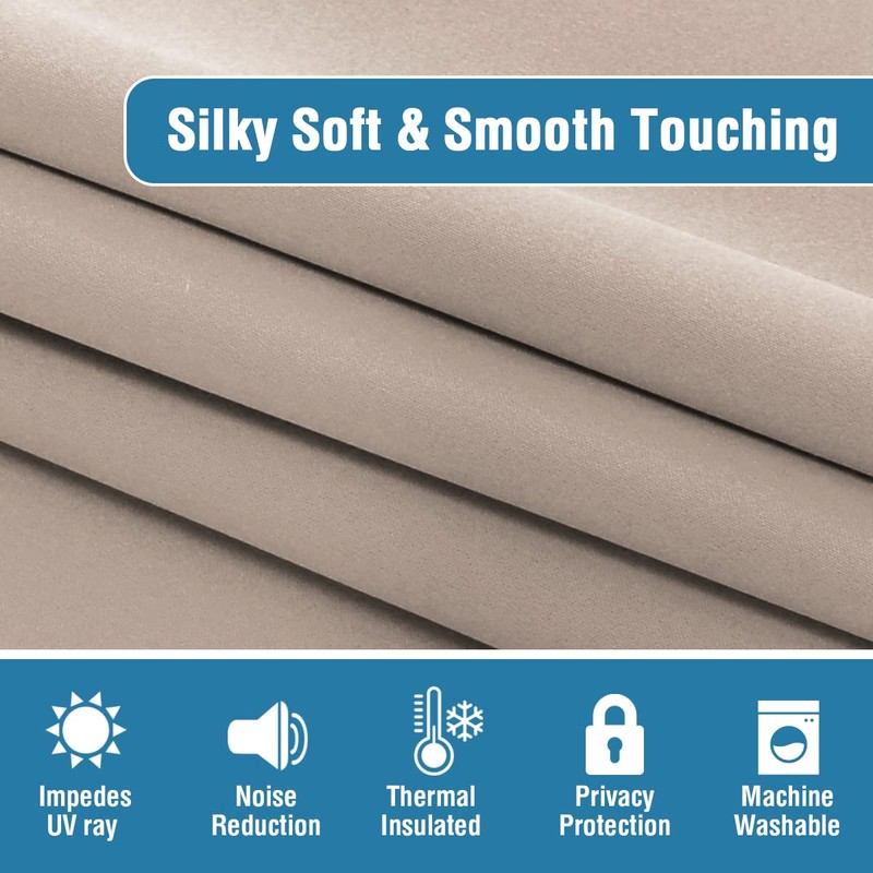H.VERSAILTEX 100% Blackout Curtains for Bedroom Thermal Insulated Full Blackout