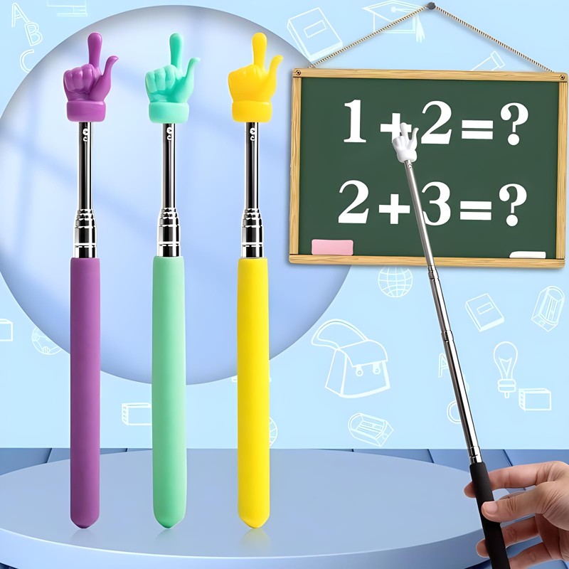 Fkereg Telescopic Finger Pointer Stick, Teacher Pointer Stick for Classroom,