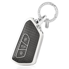OFF WE GO Car Key Case Key Cover for VW Golf 8/7/5/R/MK8 Cupra Born Formentor Seat Leon Ateca Tarraco Skoda Octavia Key Fob Protective Housing Black