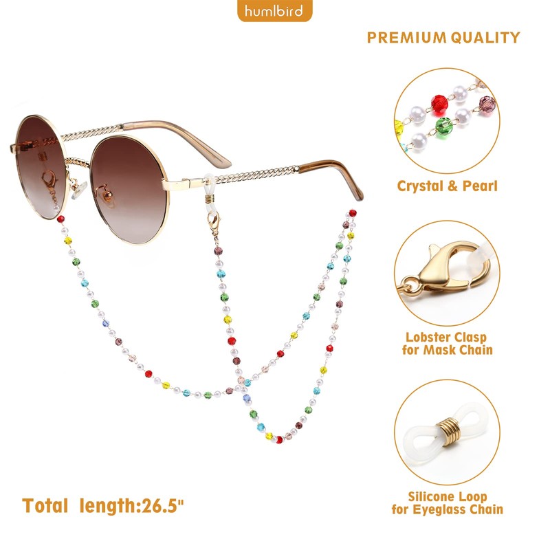 humlbird Mask Lanyard Eyeglasses Chain mask holders around neck Crystal