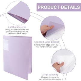 Carpeta A4 con fundas de plástico, carpetas de presentación con 30 bolsillos transparentes protectores de hojas, muestra 60 páginas, libro de presenta