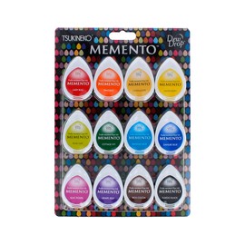 Tsukineko MD-012-100 12-Piece Assortment Memento Dew Drops Fade-Resistant, Gum Drops