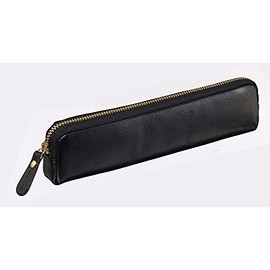 Raymay Fujii Bloomsbury NF2803B Leather Pen Case, Black, Set of 3