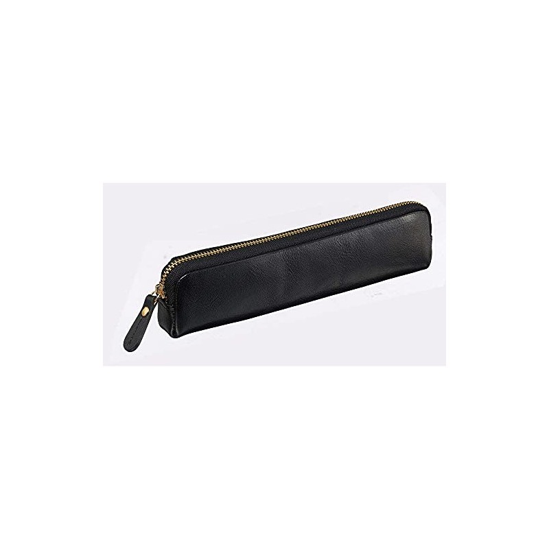 Raymay Fujii Bloomsbury NF2803B Leather Pen Case, Black, Set of