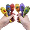 JOYIN 12 Mini Wooden Fiesta Maracas 6 Designs Noisemaker for