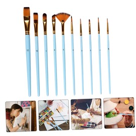 Operitacx 10pcs Watercolor Brush Paint Brush Set Brush Set for Painting Paint Brushes Painting Brush Watercolor Painting Canvas Art Paint Brush for Painting Artist Paint Aluminum Tube Blue