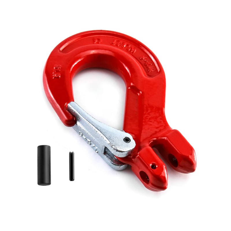 QWORK Clevis Slip Hook with Latch, 4 Pack, 3/8", 4400
