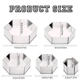 5 Stück Ausstechformen Hexagon Edelstahl Plätzchen Ausstecher Set 5 Größen Fußball Muster Keks Ausstecher Küchen Zubehör für DIY Fussball Plätzchen Dessert Torten Dekorieren Fondant Weihnachten Geburt