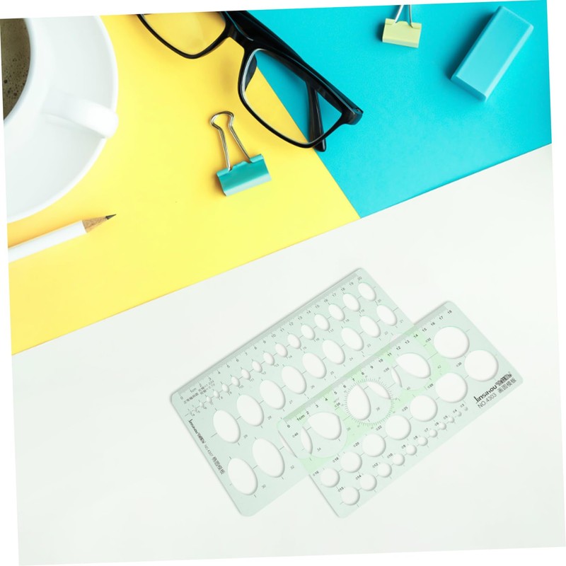 STOBOK 2pcs Geometric Ruler Ellipse Template Circle Stencil Stencils for