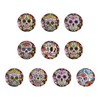 Craftdady 10pcs 25mm Assorted Skull Patterns Glass Cabochons Flatback Half