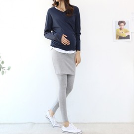 Loose Fit Maternity Skirt Leggings TG02 Charcoal 2ea
