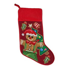 Peking Handicraft 31SJM10272AMC Gingerbread Man Stocking, 11-inch Length, Wool and Cotton