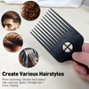 3PCS Metal Afro Comb Set - Black, for Hairdressing &