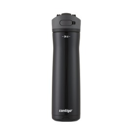 Contigo Ashland Chill 2.0 - Botella de agua de acero inoxidable con tapa a prueba de fugas y popote en ángulo, botella de agua aislada al aspiradora c