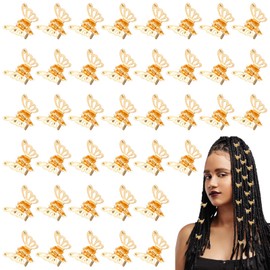40 Pcs Gold Butterfly Hair Clips Small Butterfly Hair Clips Glitter Fluttering Mini Claw Clip Hollow Butterflies Small Metals Strong Hold Clip Y2k 90s 2000s Mini Tiny Cute Accessories for Girls Women