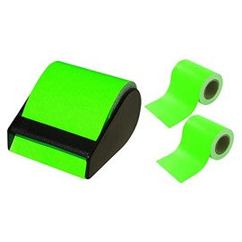 Sticky Note Dispenser with Approx. 10 m Sticky Notes with 2 Refill Rolls in Neon Green, Width 60 mm, Sticky Notes Pads