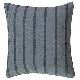 HiEnd Accents Harper Euro Pillow Sham, 27x27 inch, Blue Striped 100% Cotton Bedding, Soft Lightweight Classic Chic Casual Modern Western Pillow Cover