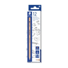 Staedtler Natural pencils, wood from PEFC certified, sustainably managed forests, hardness HB, 12 pencils in cardboard packaging, 123 60-2