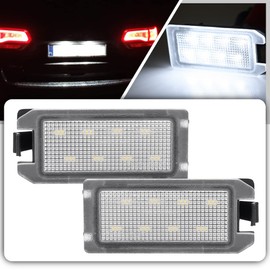 2pcs LED License Plate Light Lamp Assembly for Jeep Grand Cherokee 2014 2015 2016 2017 2018 2019 2020 Fiat 500 2013-2019 Super Bright 6000K Xenon White Rear Tag Number Plate Light Assembly