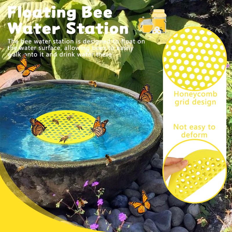 5 Pack Floating Bee Islands, Foam Bee Watering Stations &
