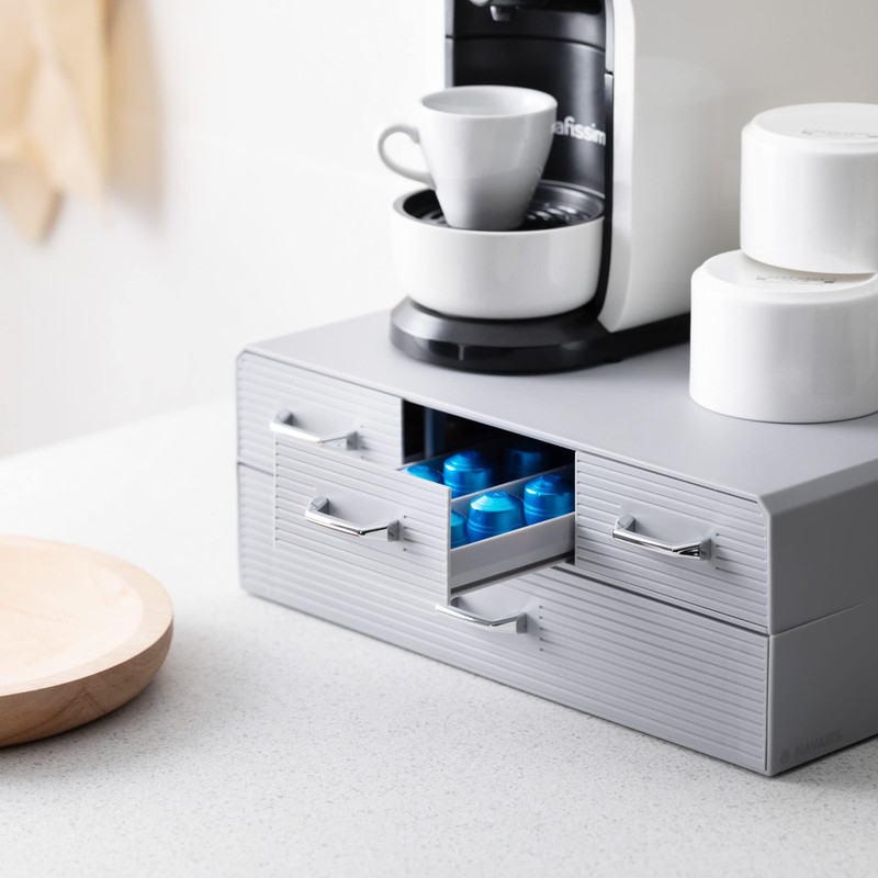 Navaris Coffee Pod Holder with 4 Drawers - Compatible with