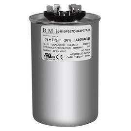 USA Replacement for 55 + 7.5 uF MFD x 370 VAC GE Industrial Dual Capacitor Round # C35575R / 97F9973
