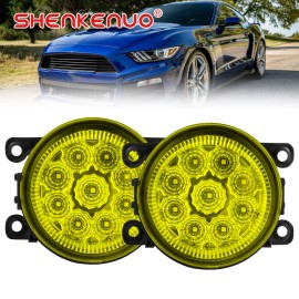 SHENKENUO For Ford Mustang 2015-2017 LED Front Bumper YELLOW Fog Light Lamp Left&Right