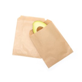 Volanic 100PCS 5X7 Inch Kraft Paper Bags Small Flat Party Favor Bag for Bakery Cookies Sandwich Soap Packing