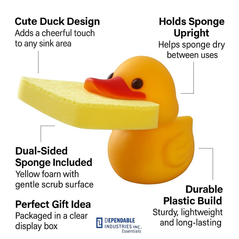 Duck Sponge Holder for Kitchen Sink – Cute Animal Design