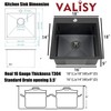 VALISY 18x18 Inch Black Bar Sink Drop In, Topmount Stainless