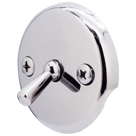 Westbrass 3-1/8" Two-Hole Trip Lever Overflow Face Plate and Screws, Polished Chrome, D330-26