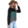 XIEERDUO Crewneck Sweatshirts Pullover Color Block Tops For Women Loose