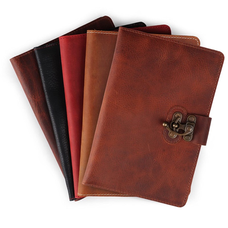 LONDO Genuine Leather Portfolio with Notepad and Snap Closure (Brown,