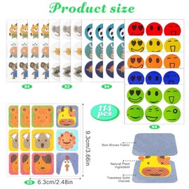 Adesivi per Zanzare Repellente, 114 Pezzi Cerotti Antizanzare Bambini, Patch Zanzare, Anti Repellente Della Zanzara Patch Cartone Animato, Adatto per Campeggio All'aperto per Adulti e Bambini