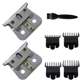 2 Pack #04710 and #04521 Blade for Andis T-Outliner Trimmer, for Andis GTX Trimmer (Silver Steel T Blade + Silver Steel Blade) - by GRABOTE