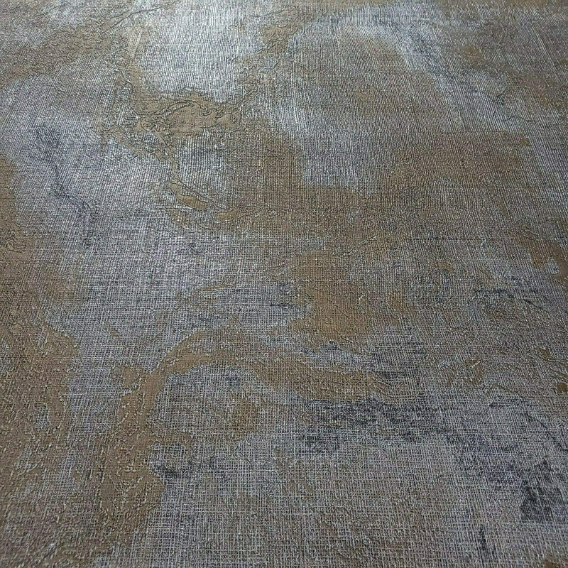 Modern Wallpaper Rolls Charcoal Gray Bronze Metallic Textured Plain Faux