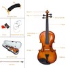 Kmise 4/4 Full Size Set, 4 Solid Wood Fiddle for