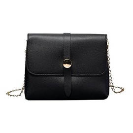 QUINTRA Versatile Small Square Bag Shoulder Bag with Chain Strap Shoulder Bags Men Small Black, black, One Size