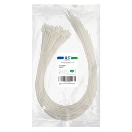 HS Extra Long Heavy Duty Zip Tie Straps (50 Pack) Thick 0.35 Inch Plastic Duct Zip Ties Heavy Duty 200 Pounds Clear,White Large Zip Ties 36 Inch for HVAC,Travel,Packaging,Vessel