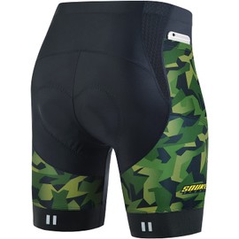 Souke Sports Padded Bike Shorts for Men Cycling Bicycle Shorts Comfortable Road Biking Pants Blackgreen