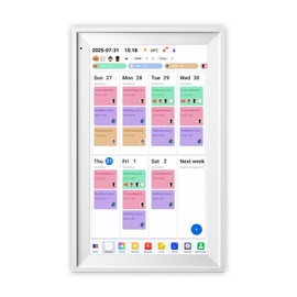 15.6 Inch Digital Calendar, Smart Family Organizer with 1920x1080 IPS Touchscreen, 64GB WiFi Electronic Chore Chart & Meal Planner, Wall Mountable Desk Display for Home (White)