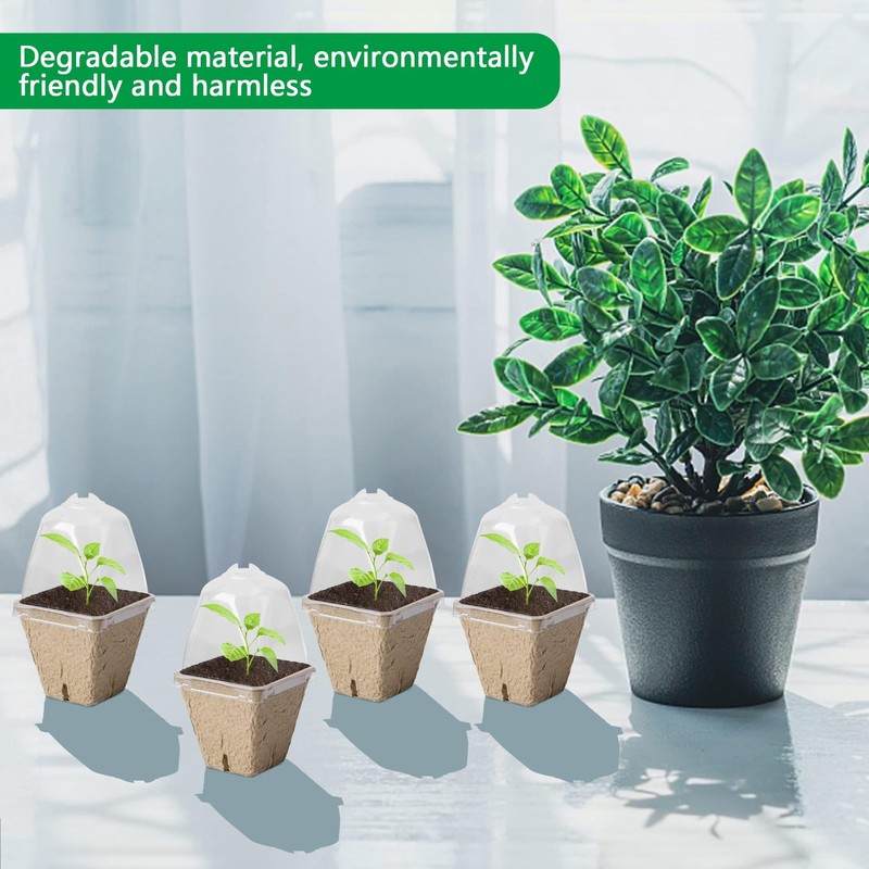 QYINXIU 20 Pcs Biodegradable Nursery Pots, Seeding Starter Pots for