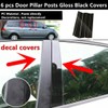 RONTCOS 6pc Gloss Black Door Window Panel Pillar Post Trim
