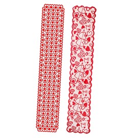 SHOWERORO Dirt Resistant Love Table Runner Washable Reusable Tablecloth for Valentine's