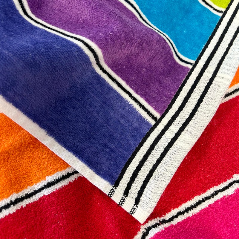 Allure Rainbow Stripe Beach Towel 70 x 140cm - 100%