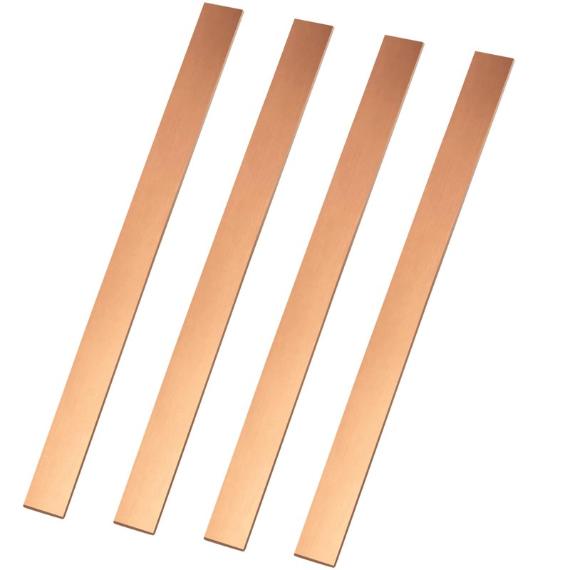 4 PCS Flat Copper Bars - C110 Copper Bus Bar,