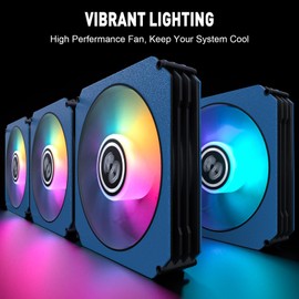 DS RGB LED 120MM black Case Fan for PC Cases, CPU Coolers, Radiators System (6 Pack RGB Fans kit)