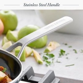 Merten & Storck European Crafted Steel Core Enameled Cookware, 3QT Saute Pan Jumbo Cooker with Lid, Induction, PFAS & PTFE Free, Dishwasher Safe, Oven & Broiler Safe, Merlot Red