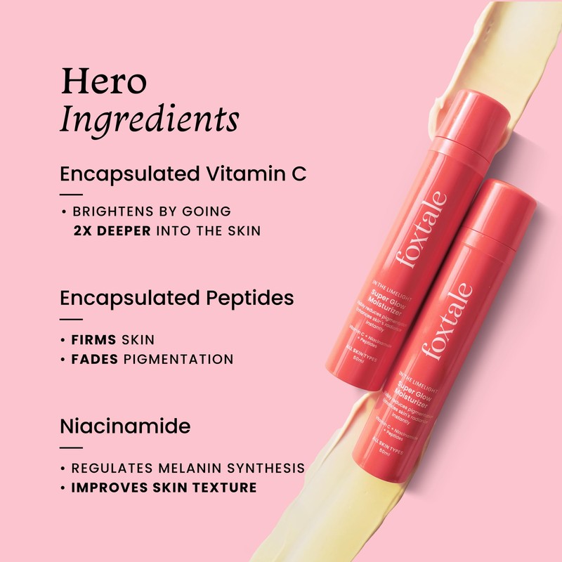 Foxtale Vitamin C Super Glow Moisturizer with Niacinamide & Peptides,